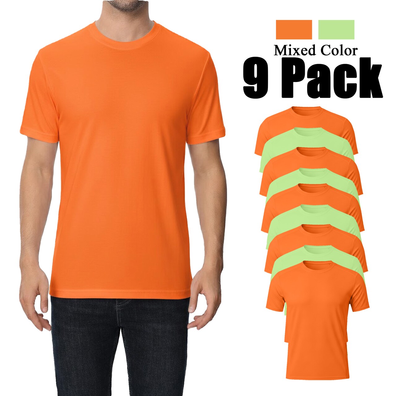 Zfeel ZF910 Safety Hi-vis T-Shirt, Mixed 9 Pack – Customizable Blank Workwear